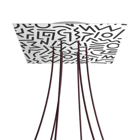 Kwadratowa podsufitka maskownica sufitowa XXL Rose-One, 400 mm, 6 otworów i 4 otwory boczne- PROMOCJA Creative cables BKROQ406F-PROMO-KROQ406F202