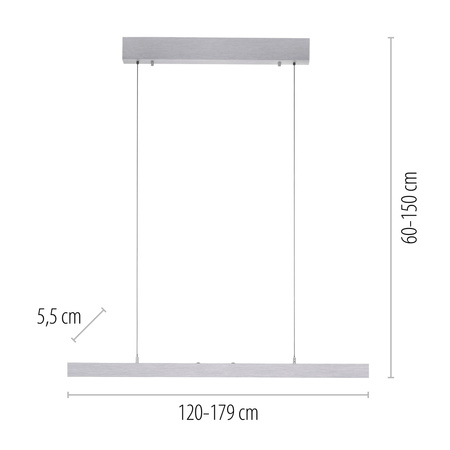 Lampa Wisząca Srebrny ADRIANA COMFORT LIFT 003902-032876 Newgarden