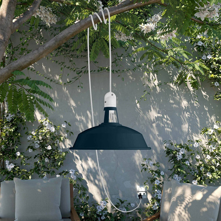 Przenośna lampa zewnętrzna Snake IP65 waterproof z kloszem Harbour, 5-metrowym kablem w oplocie, oprawką oraz wtyczką Creative cables BPSEPAM09-PSEBISM01PAM09PE