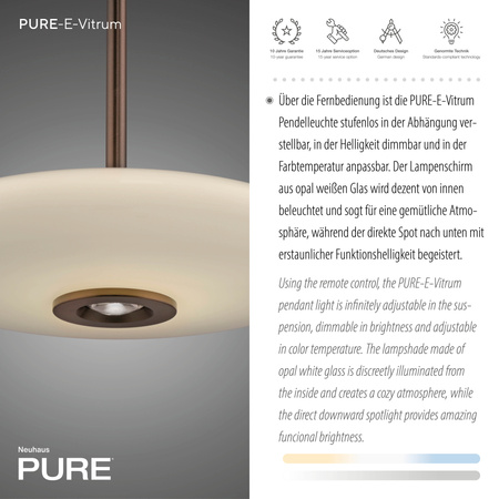 Lampa Wisząca Ciemnobrązowy PURE E-Vitrum 003902-031676 Newgarden