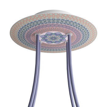 Duża okrągła podsufitka rozeta sufitowa Rose-One, średnica 200mm, 4 otwory i 4 otwory boczne  - PROMOCJA Creative cables BKROR204F-PROMO-KROR204F303