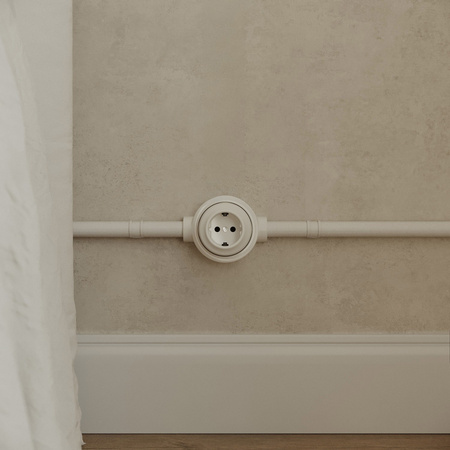 Zestaw gniazdka Schuko na ścianę i podstawy do Creative-Tubes z porcelany Creative cables BKPGERF-KPGER2FILBIA