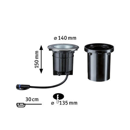 Oprawa dogruntowa Plug & Shine FLOOR regulowana 38st. 6W 3000K 490lm IP67 24V srebrny / metal