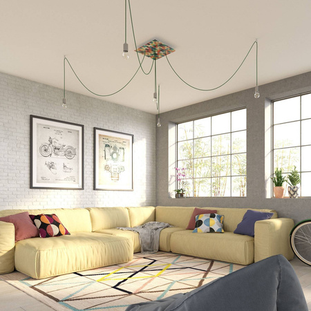 Kwadratowa podsufitka maskownica sufitowa XXL Rose-One, 400 mm, 5 otworów i 4 otwory boczne- PROMOCJA Creative cables BKROQ405PF-PROMO-KROQ405PF202