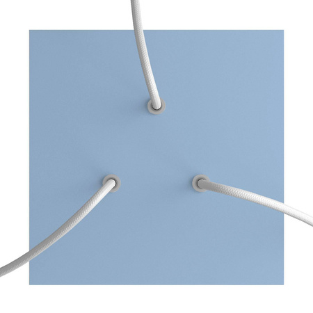 Duża kwadratowa podsufitka maskownica Rose-One, 200 mm, 3 otwory i 4 otwory boczne Creative cables BKROQ203TF-KROVNQ203TF114