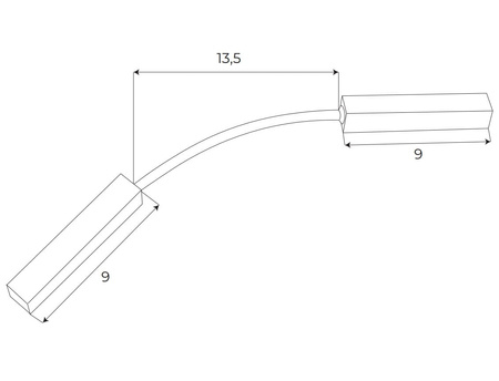 MULTILINE Magnetic Łączenie flex zasilania kątownik-Czarny