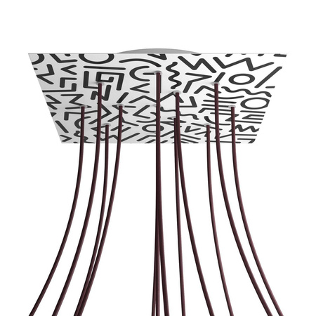 Kwadratowa podsufitka maskownica sufitowa XXL Rose-One, 400 mm, 12 otworów i 4 otwory boczne- PROMOCJA Creative cables BKROQ4012F-PROMO-KROQ4012F202