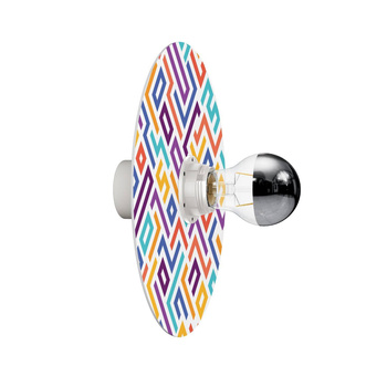 Lampa ścienna lub sufitowa z kloszem z wzorami geometrycznymi 'Kaleidoscope' - Waterproof IP44 Creative cables BIP44-E27-2-GE-IP44-E27-2-B-GE02-L