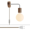 Drewniana lampa Spostaluce z ramieniem w kształcie litery "L" Creative cables B-APL4FC2LNTR-7-APL4FC2L01EXVBOEUBRD63