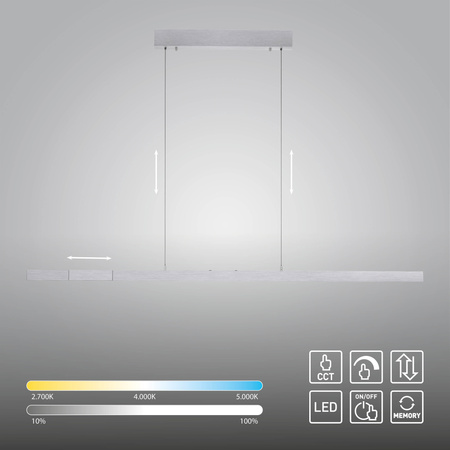 Lampa Wisząca Srebrny ADRIANA COMFORT LIFT 003902-032876 Newgarden