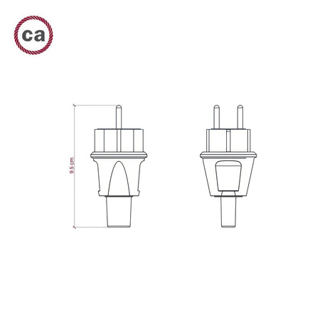 Czarna wtyczka Schuko do łańcuchów świetlnych Lumet Creative cables SPCATFRN