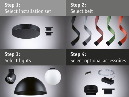 Zacisk prosty taśmy systemu ULine 2 szt. IP20 czarny / aluminum PAULMANN PL94623