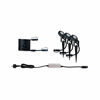 Reflektor ogrodowy Plug & Shine STING LED 3x 6.3W 2200K IP67 24V antracyt/ aluminium PAULMANN PL94729