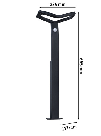 Oprawa ogrodowa ALARA LED 10W 450lm 3000K 665mm czujnik ruchu i zmierzchu IP44 230V antracyt / aluminium