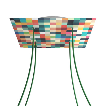 Kwadratowa podsufitka maskownica sufitowa XXL Rose-One, 400 mm, 4 otwory i 4 otwory boczne- PROMOCJA Creative cables BKROQ404F-PROMO-KROQ404F201