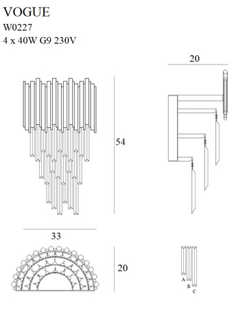 Maxlight Vogue W0227 Kinkiet Złoty