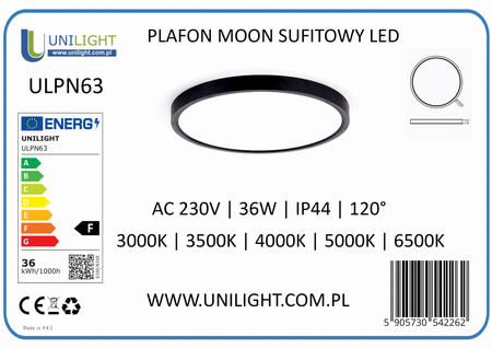 PLAFON MOON SUFITOWY LED OKRĄGŁY 36W CCT 40cm (id: 73130) - biała  36275