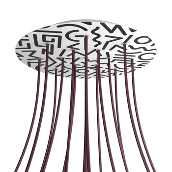 Duża okrągła podsufitka maskownica sufitowa XXL Rose-One, średnica 400 mm, 15 otworów i 4 otwory boczne - PROMOCJA Creative cables BKROR4015F-PROMO-KROR4015F202