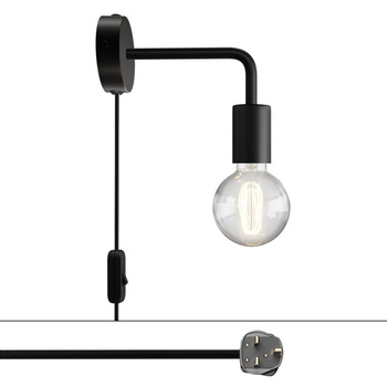 Metalowa lampa Spostaluce z ramieniem w kształcie litery "L" Creative cables B-APM4FC2LMDR-14-APM4FC2LVNEXVNINNRC04-L