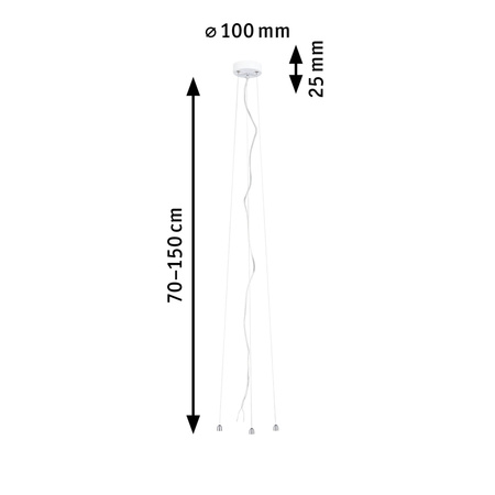 Zawiesie reguowane do opraw VOLEA 230V biały / srebrny/ tworzywo sztuczne