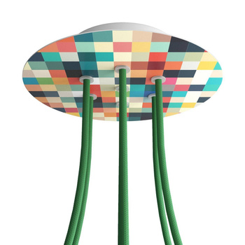 Duża okrągła podsufitka rozeta sufitowa Rose-One, średnica 200mm, 7 otworów i 4 otwory boczne  - PROMOCJA Creative cables BKROR207F-PROMO-KROR207F201