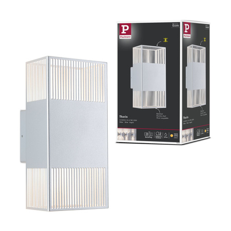 Oprawa elewacyjna THARIN LED 2 X 3,7W 640lm 3000K IP44 230V srebrny / metal PAULMANN PL71253