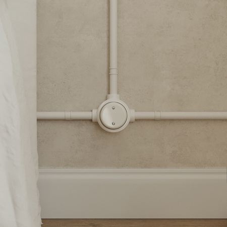 Duża okrągła podsufitka rozeta sufitowa Rose-One, średnica 200 mm, 2 otwory i 4 otwory boczne Creative cables BKROR203TF-KROR203TF109