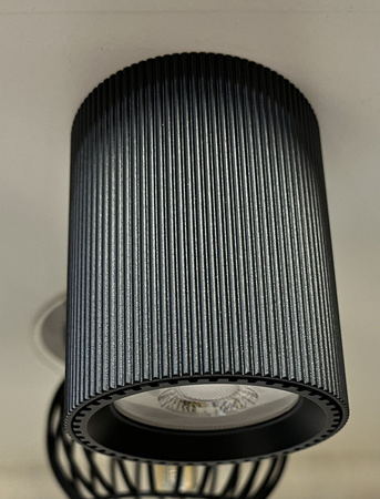 Ryflowana NISKA Tuba Spot GU10 – 72 mm BLACK ULDL322 Unilight