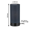 Lampka stołowa PIA max.1x25W E14 z wyłącznikiem 230V czarny matowy / metal / tkanina PAULMANN PL77059