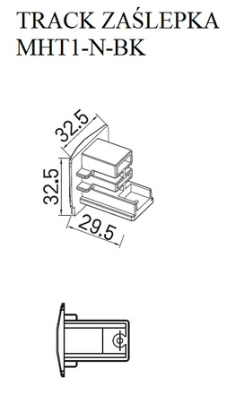 Maxlight mht1-n-bk zaślepka maskująca do szyny czarna