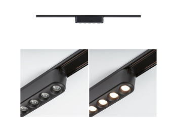 Oprawa na szynoprzewód LENSIA LED 6W 560lm IP20 3000K 48V DC  czarny matowy / aluminium PAULMANN PL95729