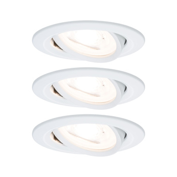 Oprawa do wbudowania NOVA LED DIM wychylna zestaw  GU10 6.5W 460lm 84mm 2700K IP23 230V biały mat PAULMANN PL93467