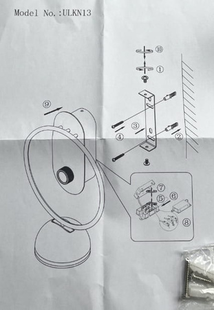 Kinkiet ściemnialny czarno-złoty RING ULKN13 Unilight