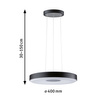 Lampa wisząca PURIC PANE LED  22W 400 mm 3-STEP DIM 230V czarny / szary metal
