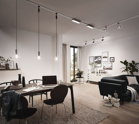 URail Panel LED 7W Czarny Mat/Chrom 230V Aluminium/Tworzywo sztuczne