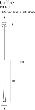 Maxlight Coffee P0373 Lampa Wisząca Duża Czarna