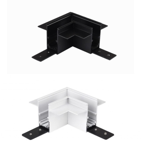 Czarny ŁĄCZNIK TYPU L DO SZYNY MAGNETYCZNEJ PODTYNKOWY 12.5MM ULAC525