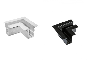 Czarny ŁĄCZNIK TYPU L DO SZYNY MAGNETYCZNEJ PODTYNKOWY GIPS1 ULAC533