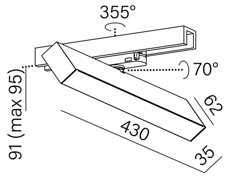 RAFTER 43 LED M927 track czarny 16336-M927-D9-00-12 AQForm