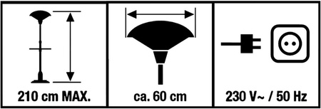 Halogenowy parasol grzewczy 3000W z regulacją mocy ULOGR18