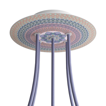 Duża okrągła podsufitka rozeta sufitowa Rose-One, średnica 200mm, 5 otworów i 4 otwory boczne  - PROMOCJA Creative cables BKROR205F-PROMO-KROR205F303