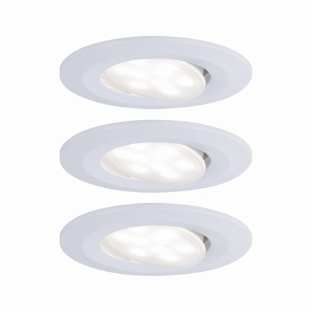 Zestaw opraw do wbudowania CALLA LED 3x5W 400lm okrągła stała 3000/4000/6500K IP65 230V biały matowy PAULMANN PL99935