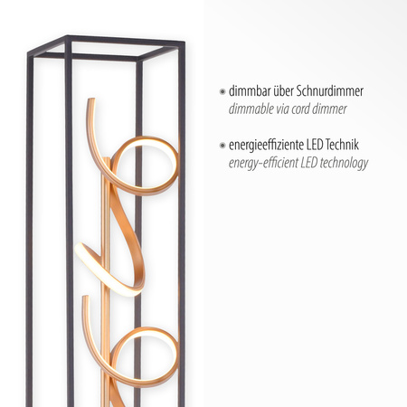 Lampa Podłogowa Czarny/złoty SELINA 003902-032187 Newgarden