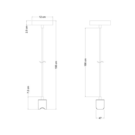 Lampa wisząca Esse14 z gwintem S14d Creative cables B-PDS14D-MDR-4-PDMVNS14DRN03