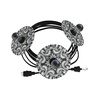 Łańcuch świetlny z systemu Lumet "Maioliche" 10 m z kablem w oplocie, 3 oprawkami i kloszami, haczykiem i czarną wtyczką Creative cables BCATE27N100DD24-CATE27N100CM04DD24MA04-L