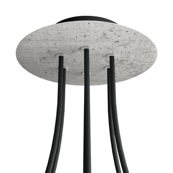 Duża okrągła podsufitka rozeta sufitowa Rose-One, średnica 200 mm, 6 otworów i 4 otwory boczne Creative cables BKROR206F-KROVNR206F106