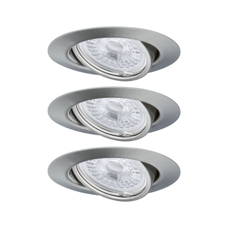 Base Coin oprawa wbudowana ruchoma LED 3-st ściemnianie 3x5W 230V GU10 51mm Żelazo Szczotkowane/Metal PAULMANN PL93424