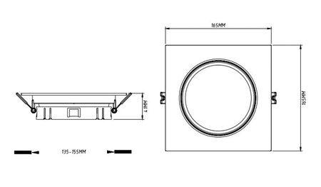GAVI LITE AR111/ES111 GU10 downlight Podtynkowy CZARNY 64034 Unilight 