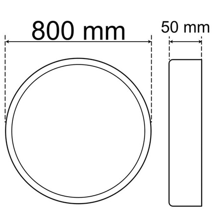 Plafon duze SLIM 80CM NOTSUOH CZARNY Unilight