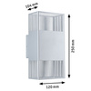 Oprawa elewacyjna THARIN LED 2 X 3,7W 640lm 3000K IP44 230V srebrny / metal PAULMANN PL71253
